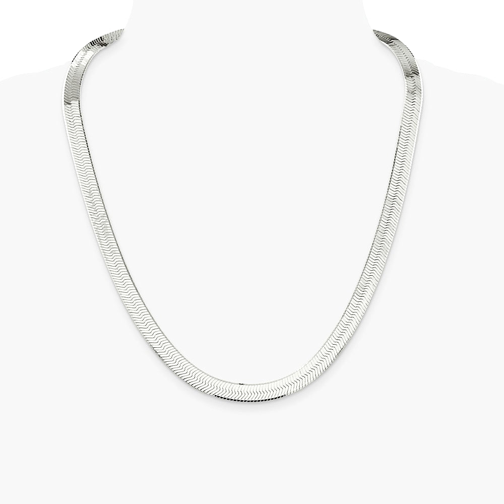 Sterling Silver 8.75mm Magic Herringbone Chain Necklace 18"-24" - Product Photo