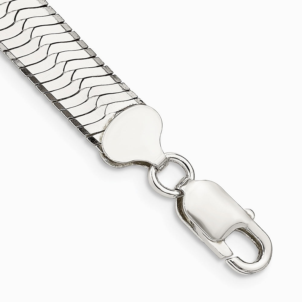 Sterling Silver 8.75mm Magic Herringbone Chain Bracelet 7"-8" - Product Photo