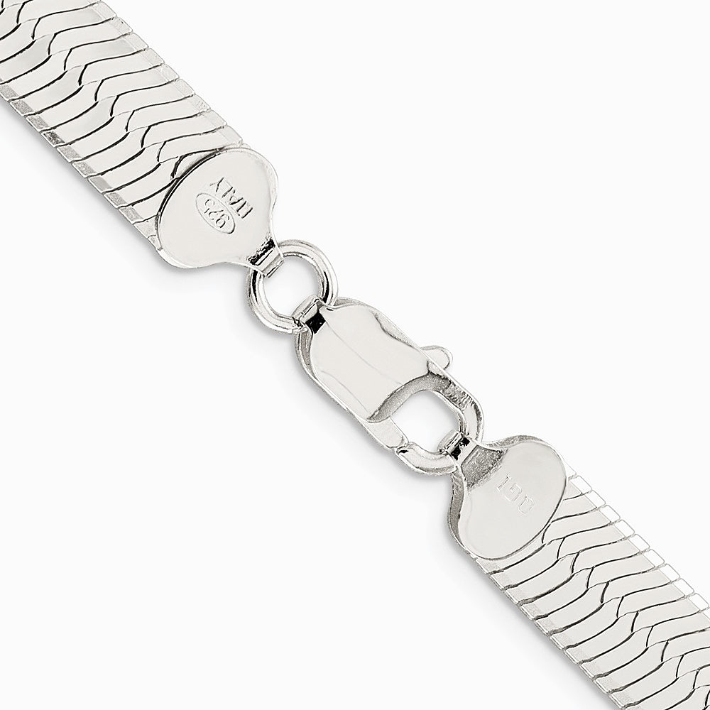 Sterling Silver Rhodium-plated 8.75mm Magic Herringbone Chain Necklace 18"-24" - Product Photo