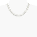 Sterling Silver Rhodium-plated 8.75mm Magic Herringbone Chain Necklace 18"-24" - Product Photo