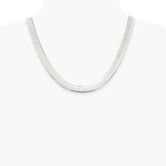 Sterling Silver Rhodium-plated 8.75mm Magic Herringbone Chain Necklace 18"-24" - Product Photo