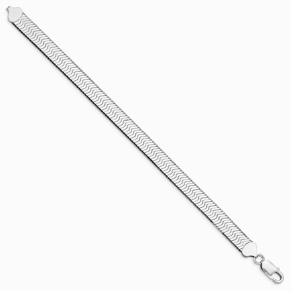 Sterling Silver Rhodium-plated 8.75mm Magic Herringbone Chain Bracelet 7"-8" - Product Photo