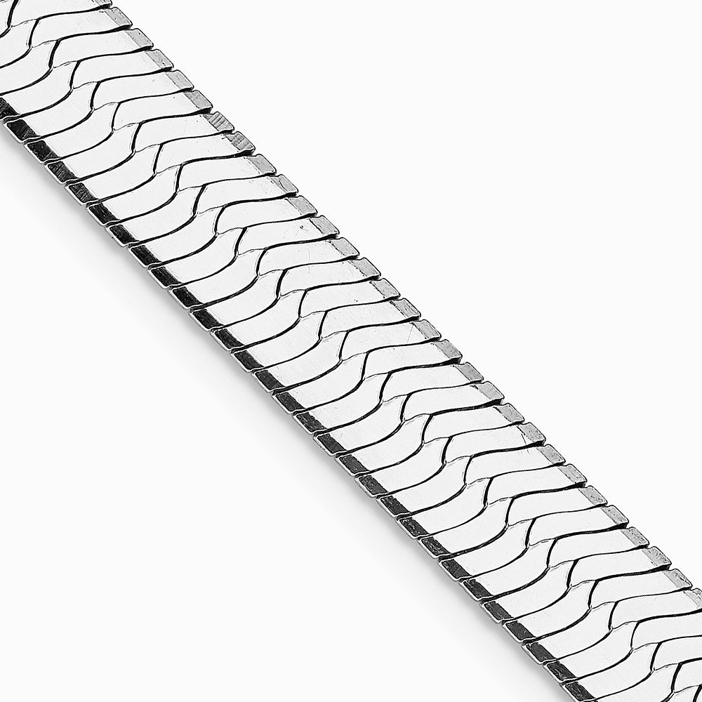 Sterling Silver Rhodium-plated 8.75mm Magic Herringbone Chain Necklace 18"-24" - Product Photo
