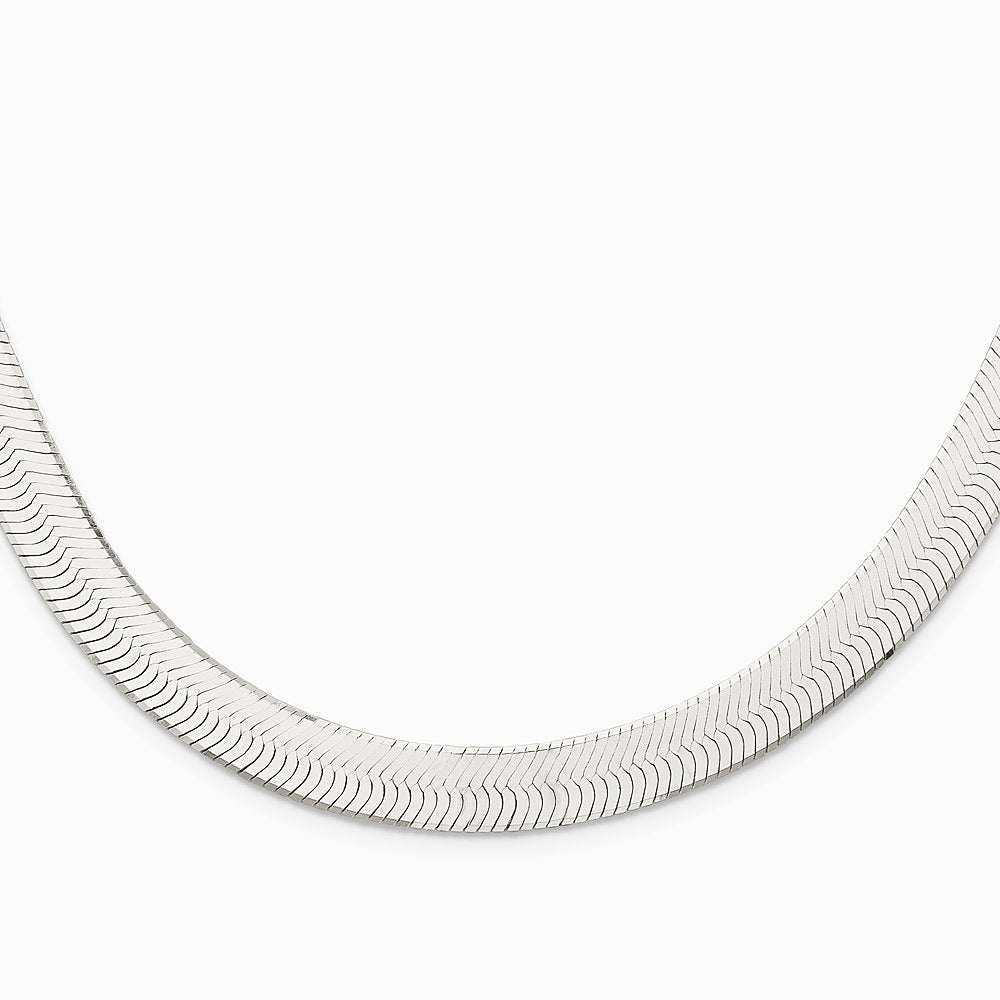 Sterling Silver 10.5mm Magic Herringbone Chain Necklace 18"-24" - Product Photo