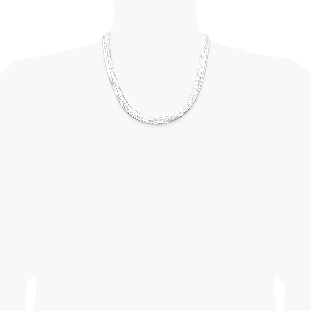 Sterling Silver 10.5mm Magic Herringbone Chain Necklace 18"-24" - Product Photo