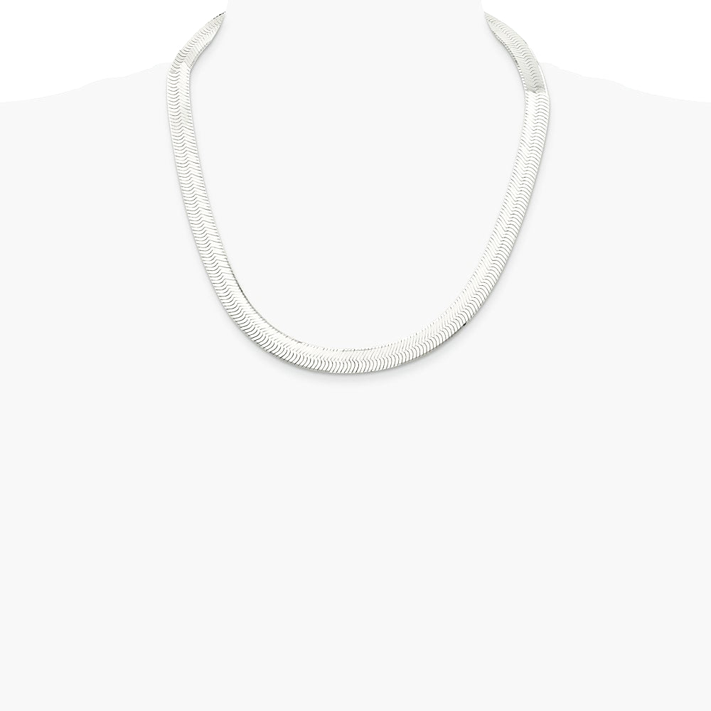 Sterling Silver 10.5mm Magic Herringbone Chain Necklace 18"-24" - Product Photo