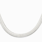 Sterling Silver Rhodium-plated 10.5mm Magic Herringbone Chain Necklace 18"-24" - Product Photo