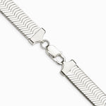 Sterling Silver Rhodium-plated 10.5mm Magic Herringbone Chain Necklace 18"-24" - Product Photo