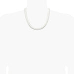 Sterling Silver Rhodium-plated 10.5mm Magic Herringbone Chain Necklace 18"-24" - Product Photo