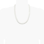 Sterling Silver Rhodium-plated 10.5mm Magic Herringbone Chain Necklace 18"-24" - Product Photo