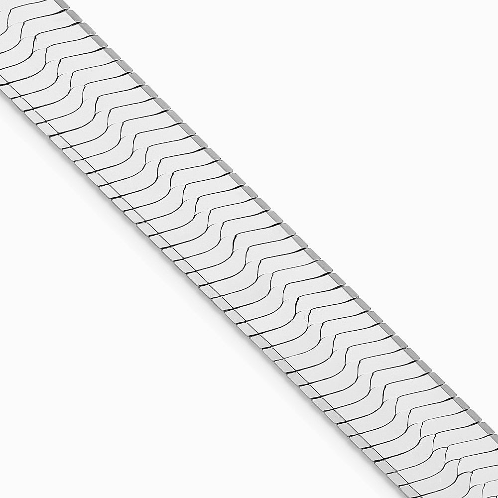 Sterling Silver Rhodium-plated 10.5mm Magic Herringbone Chain Necklace 18"-24" - Product Photo