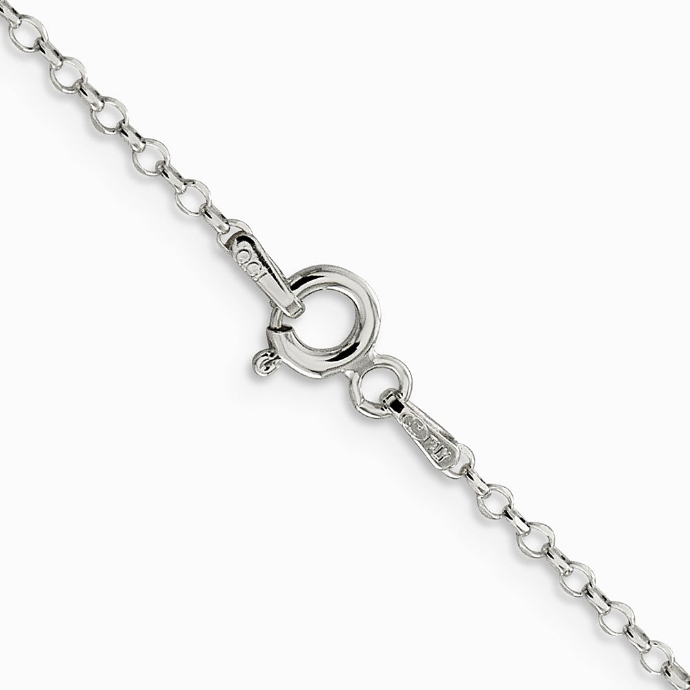 Sterling Silver 1.75mm Diamond-cut Rolo Cable Chain Necklace 16"-30" - Product Photo