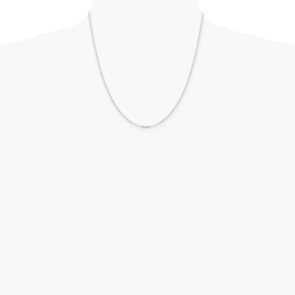 Sterling Silver 1.75mm Diamond-cut Rolo Cable Chain Necklace 16"-30" - Product Photo