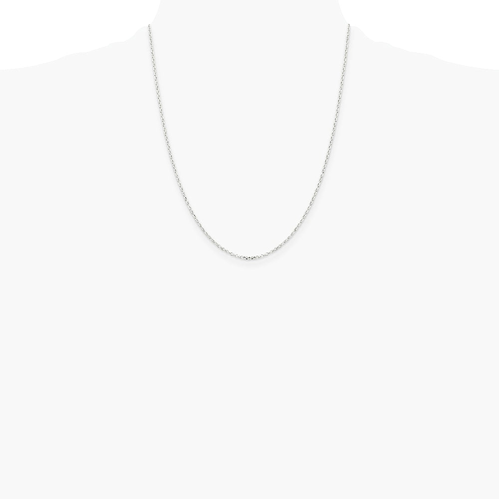 Sterling Silver 1.75mm Diamond-cut Rolo Cable Chain Necklace 16"-30" - Product Photo