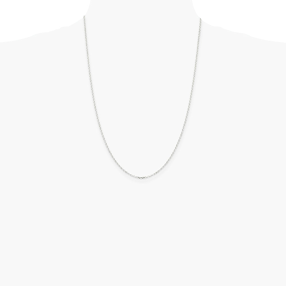 Sterling Silver 1.75mm Diamond-cut Rolo Cable Chain Necklace 16"-30" - Product Photo