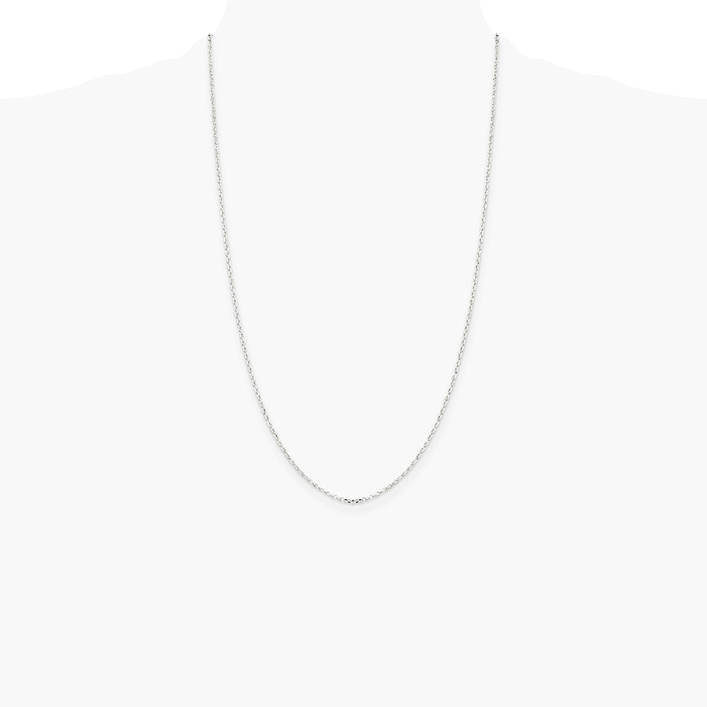 Sterling Silver 1.75mm Diamond-cut Rolo Cable Chain Necklace 16"-30" - Product Photo