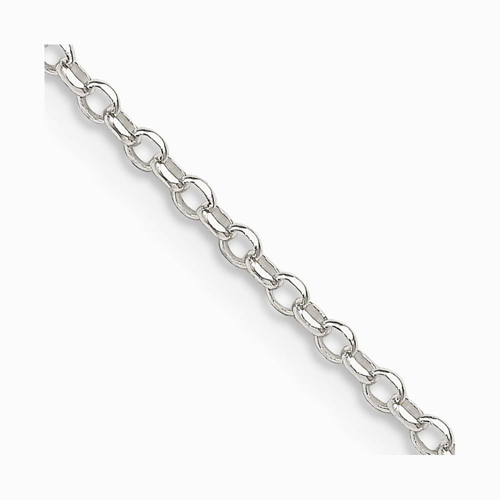 Sterling Silver 1.75mm Diamond-cut Rolo Cable Chain Necklace 16"-30" - Product Photo