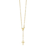 Sterling Silver Gold-plated Polished Bead Rosary 18 inch Necklace - Product Photo