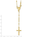 Sterling Silver Gold-plated Polished Bead Rosary 18 inch Necklace - Product Photo