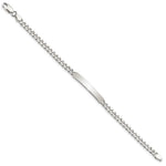 Sterling Silver Polished Engraveable Curb Link ID Bracelet - Product Photo
