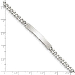 Sterling Silver Polished Engraveable Curb Link ID Bracelet - Product Photo