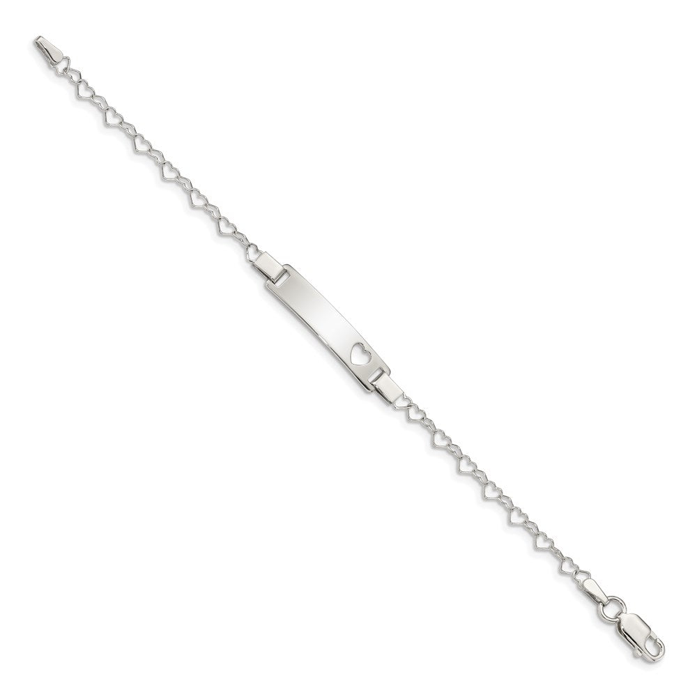 Sterling Silver Heart Baby ID Bracelet - Product Photo