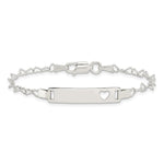 Sterling Silver Heart Baby ID Bracelet - Product Photo