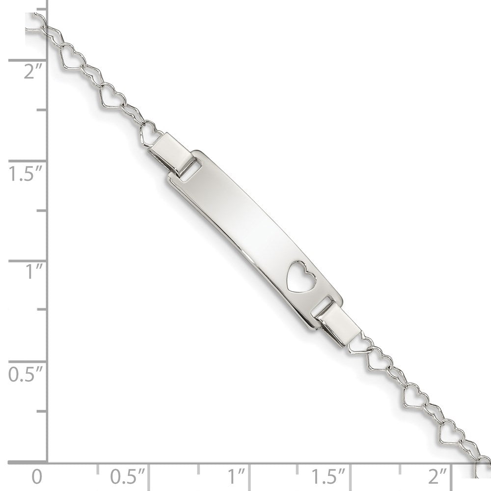 Sterling Silver Heart Baby ID Bracelet - Product Photo