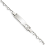 Sterling Silver Heart Baby ID Bracelet - Product Photo