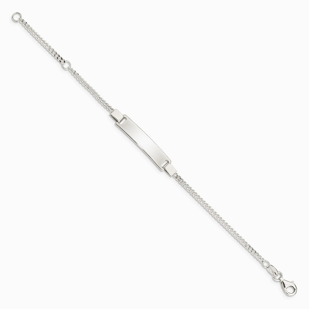 Sterling Silver Adjustable Baby ID Bracelet - Product Photo
