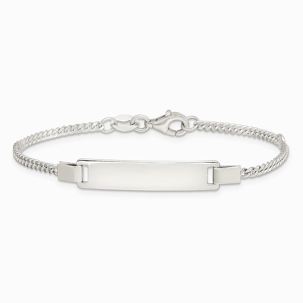 Sterling Silver Adjustable Baby ID Bracelet - Product Photo