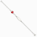 Sterling Silver Polished Lady Bug Baby Engraveable ID Bracelet - Product Photo