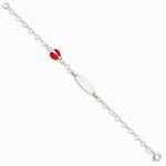 Sterling Silver Polished Lady Bug Baby Engraveable ID Bracelet - Product Photo