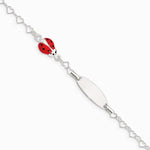 Sterling Silver Polished Lady Bug Baby Engraveable ID Bracelet - Product Photo