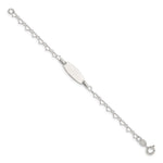 Sterling Silver Polished Engraveable Children's ID Heart Link Bracelet - Product Photo