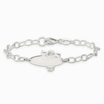 Sterling Silver Polished Angel Baby Engraveable ID Bracelet - Product Photo