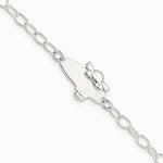 Sterling Silver Polished Angel Baby Engraveable ID Bracelet - Product Photo
