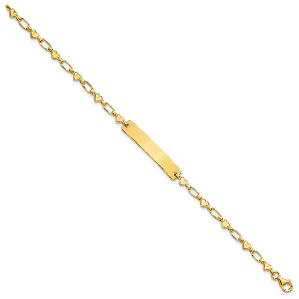 Sterling Silver/Flash Pl. Gold Tone Sterling Silver Gold-tone 6.5 inch Hearts - Product Photo