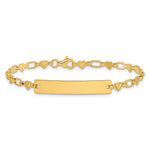 Sterling Silver/Flash Pl. Gold Tone Sterling Silver Gold-tone 6.5 inch Hearts - Product Photo