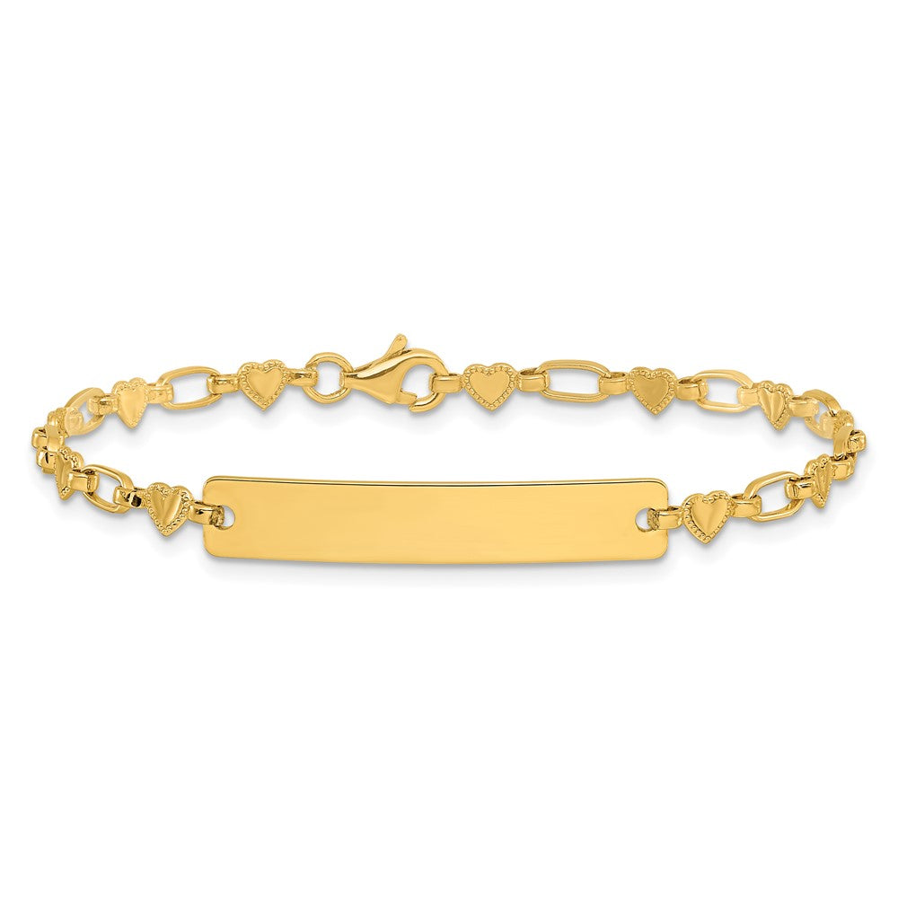 Sterling Silver/Flash Pl. Gold Tone Sterling Silver Gold-tone 6.5 inch Hearts - Product Photo