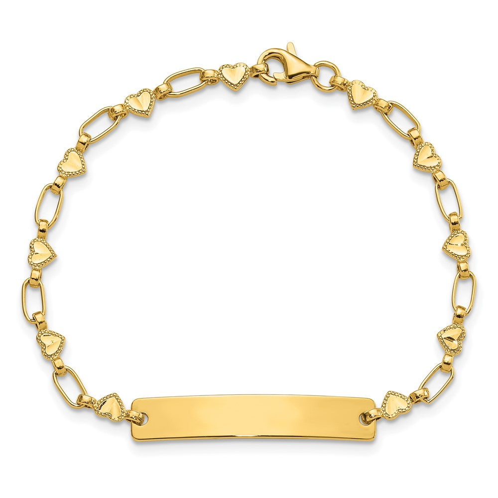 Sterling Silver/Flash Pl. Gold Tone Sterling Silver Gold-tone 6.5 inch Hearts - Product Photo