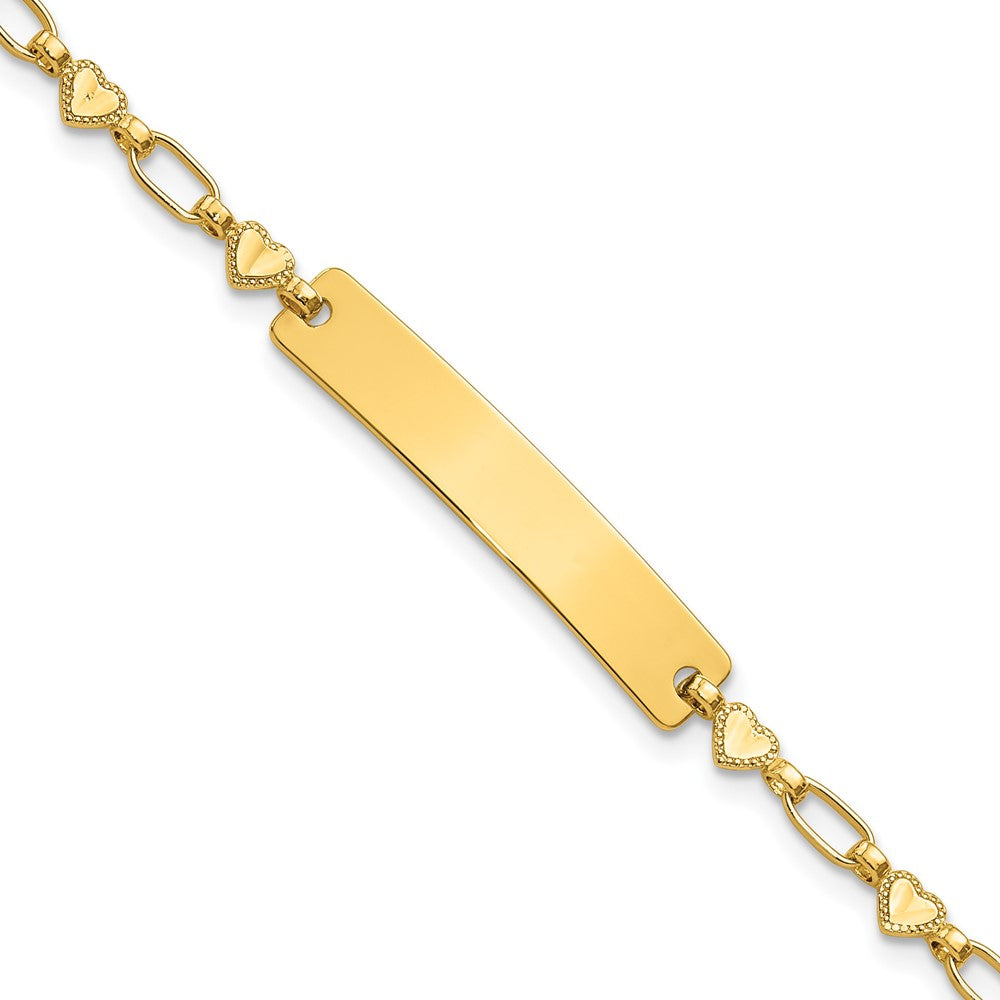 Sterling Silver/Flash Pl. Gold Tone Sterling Silver Gold-tone 6.5 inch Hearts - Product Photo