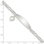 Sterling Silver ID with Heart Figaro Link Bracelet - Product Photo