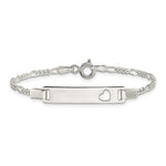 Sterling Silver Baby ID with Cut-out Heart Bracelet - Product Photo