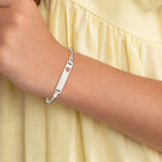 Sterling Silver Baby ID with Cut-out Heart Bracelet - Product Photo