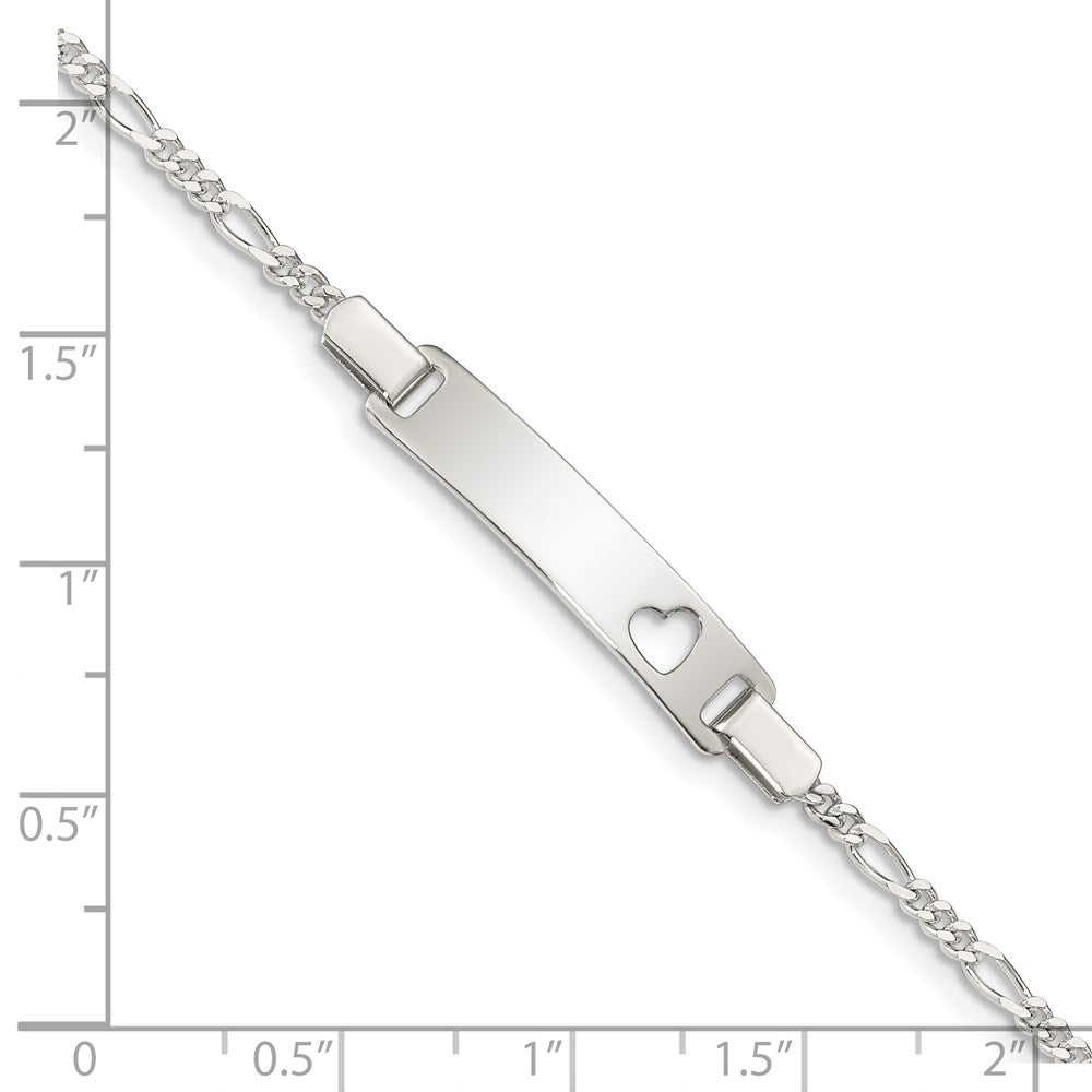 Sterling Silver Baby ID with Cut-out Heart Bracelet - Product Photo