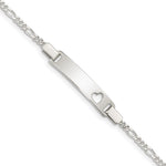 Sterling Silver Baby ID with Cut-out Heart Bracelet - Product Photo