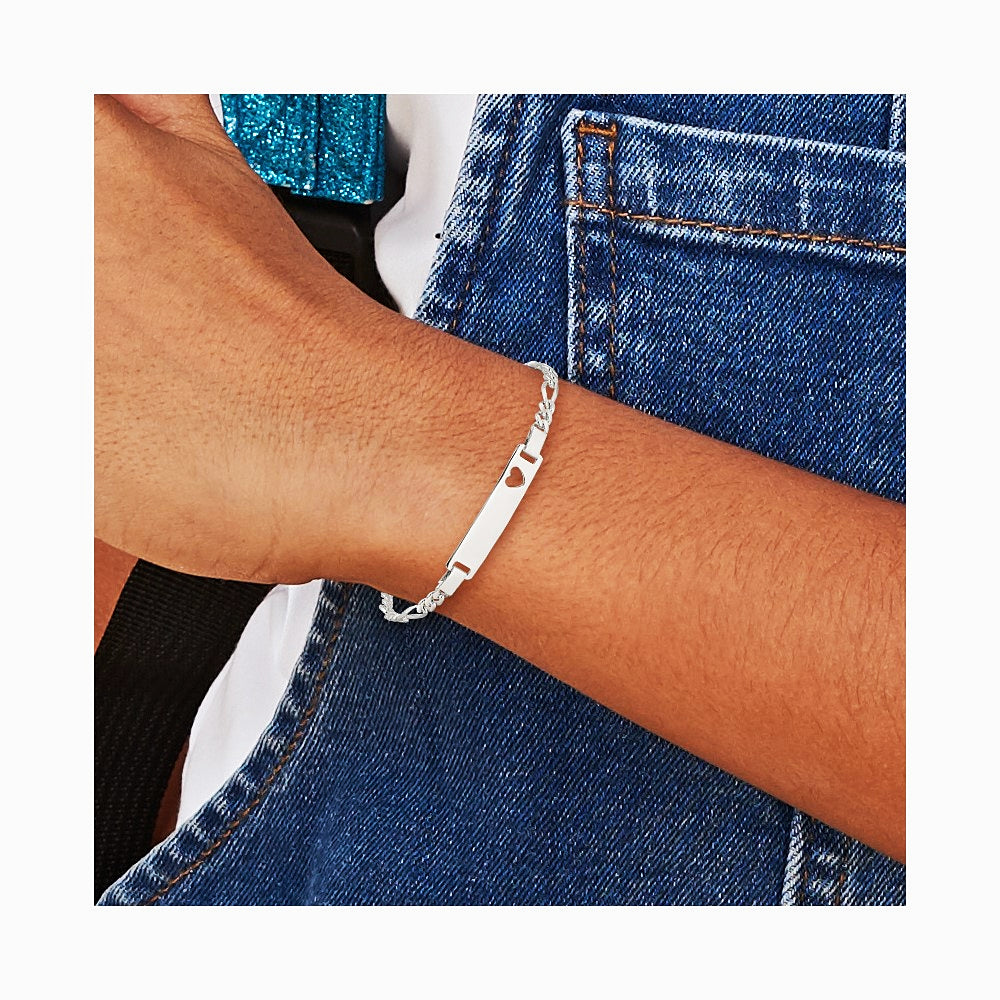 Sterling Silver Baby ID Bracelet - Product Photo