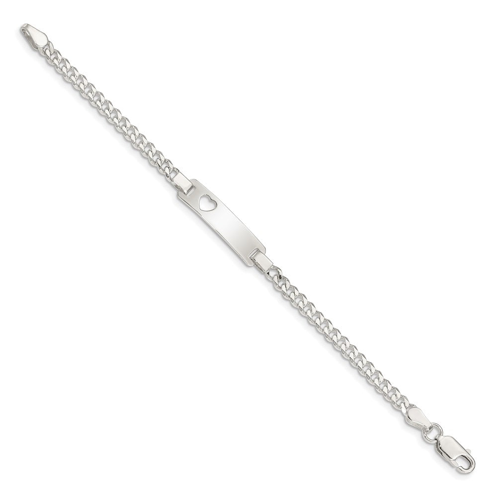 Sterling Silver Baby ID with Cut-out Heart Bracelet - Product Photo