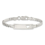 Sterling Silver Baby ID with Cut-out Heart Bracelet - Product Photo